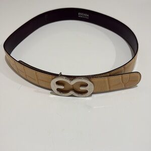 Escada Tan Snake Embossed Leather Belt—BEAUTIFUL!! Excellent Condition!